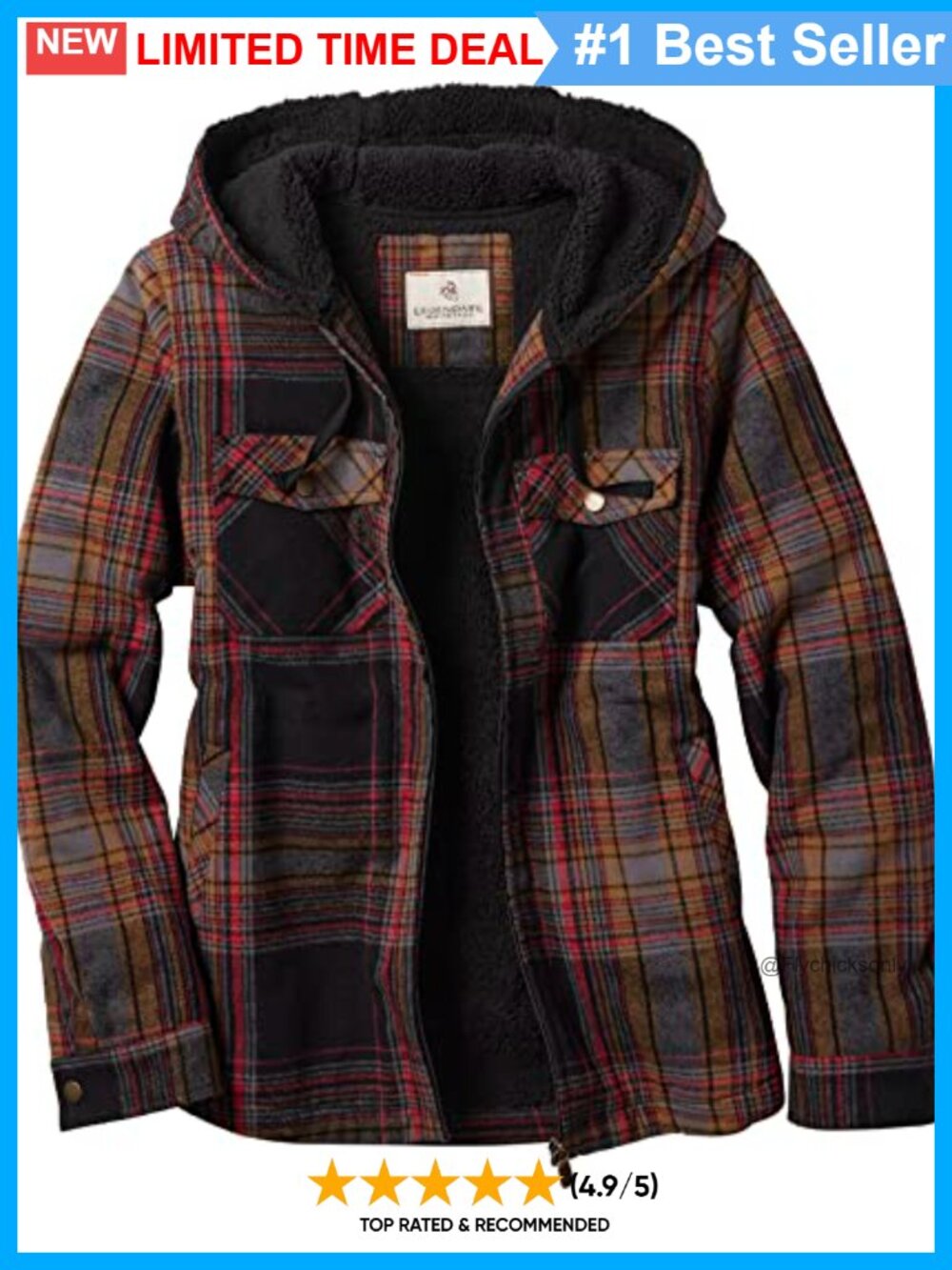 Berber Lined Hooded Shacket Faux Fur Lined Shirt Jacket Snap Pockets